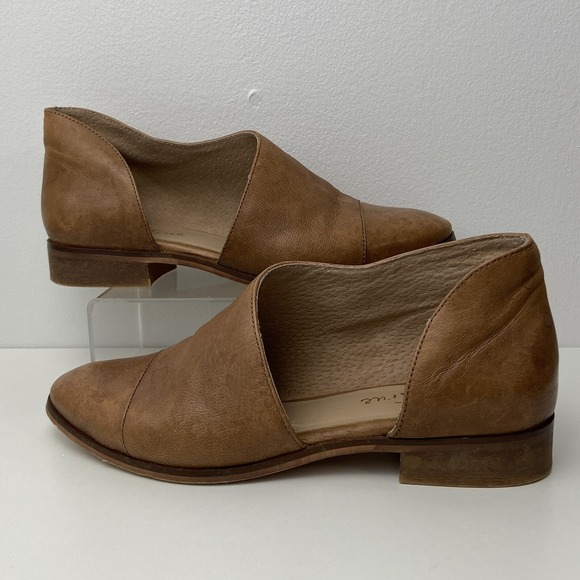 Diba True D'Orsay Leather Loafers Flats Shoes Womens 7.5 Tobacco Brown Slip On - Picture 4 of 12